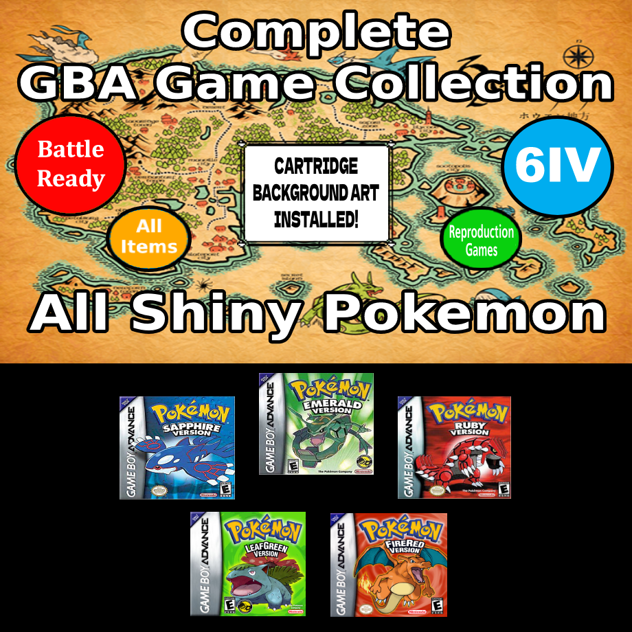 Pokémon desbloqueados | Colección completa de GBA | Pokédex shiny + objetos máximos | GBA