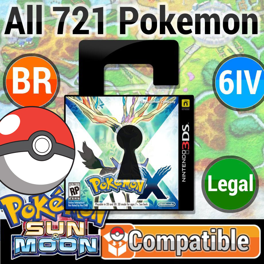 Pokémon X desbloqueado | Pokédex variocolor completa + Máximo de objetos | 3DS