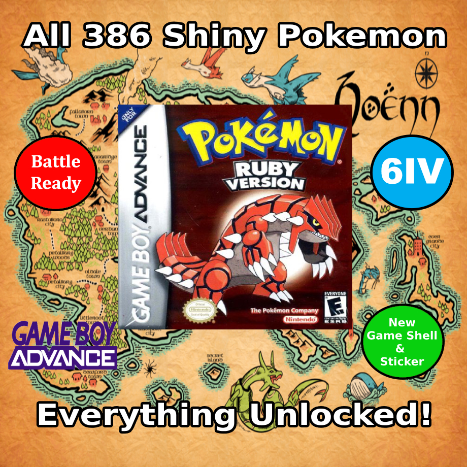Pokémon Rubí desbloqueado | Pokédex variocolor completa + Máximo de objetos | GBA