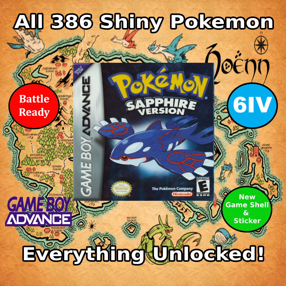 Pokémon Zafiro desbloqueado | Pokédex variocolor completa + Máximo de objetos | GBA