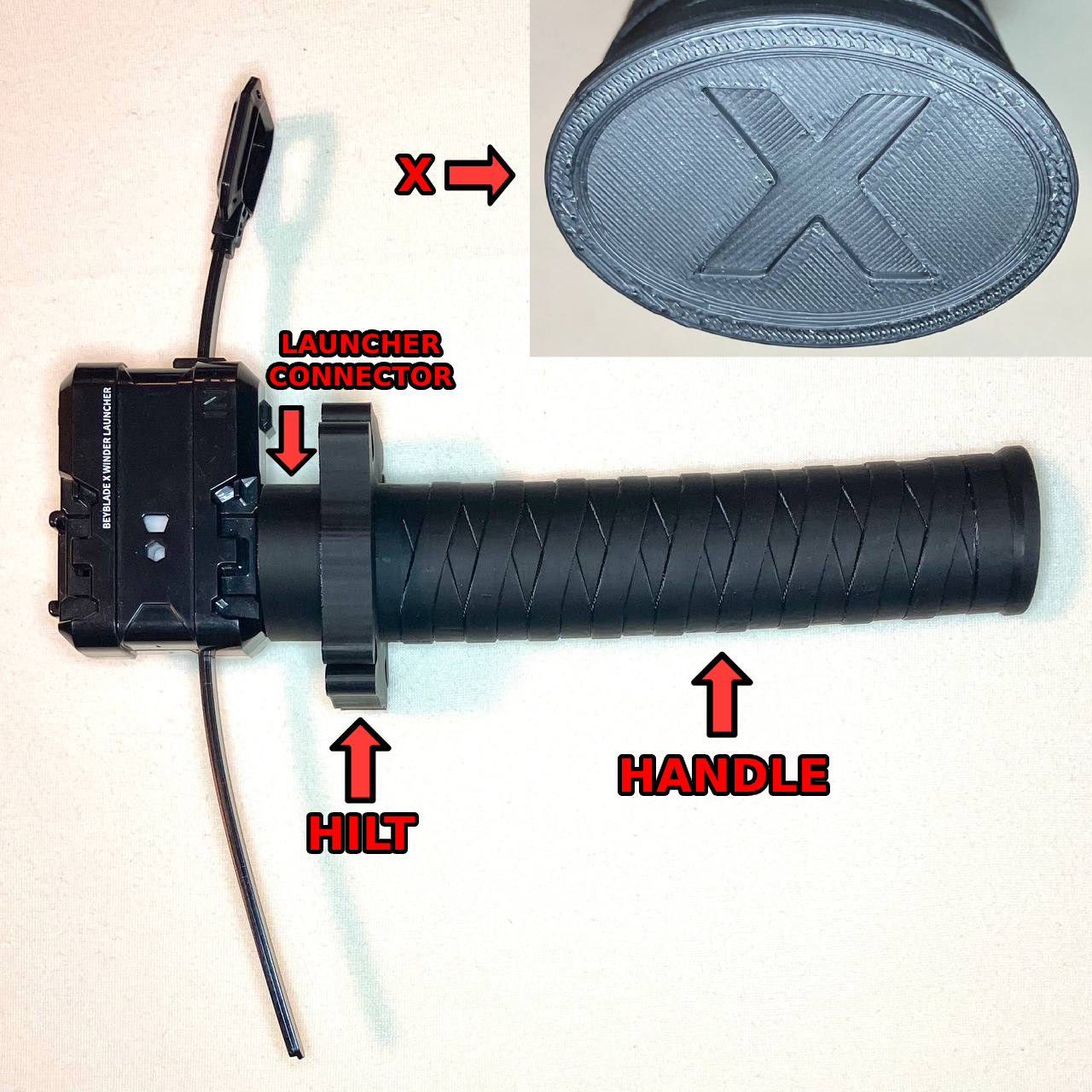 Beyblade X | Katana Launcher Grip | 3D Print | PLA+