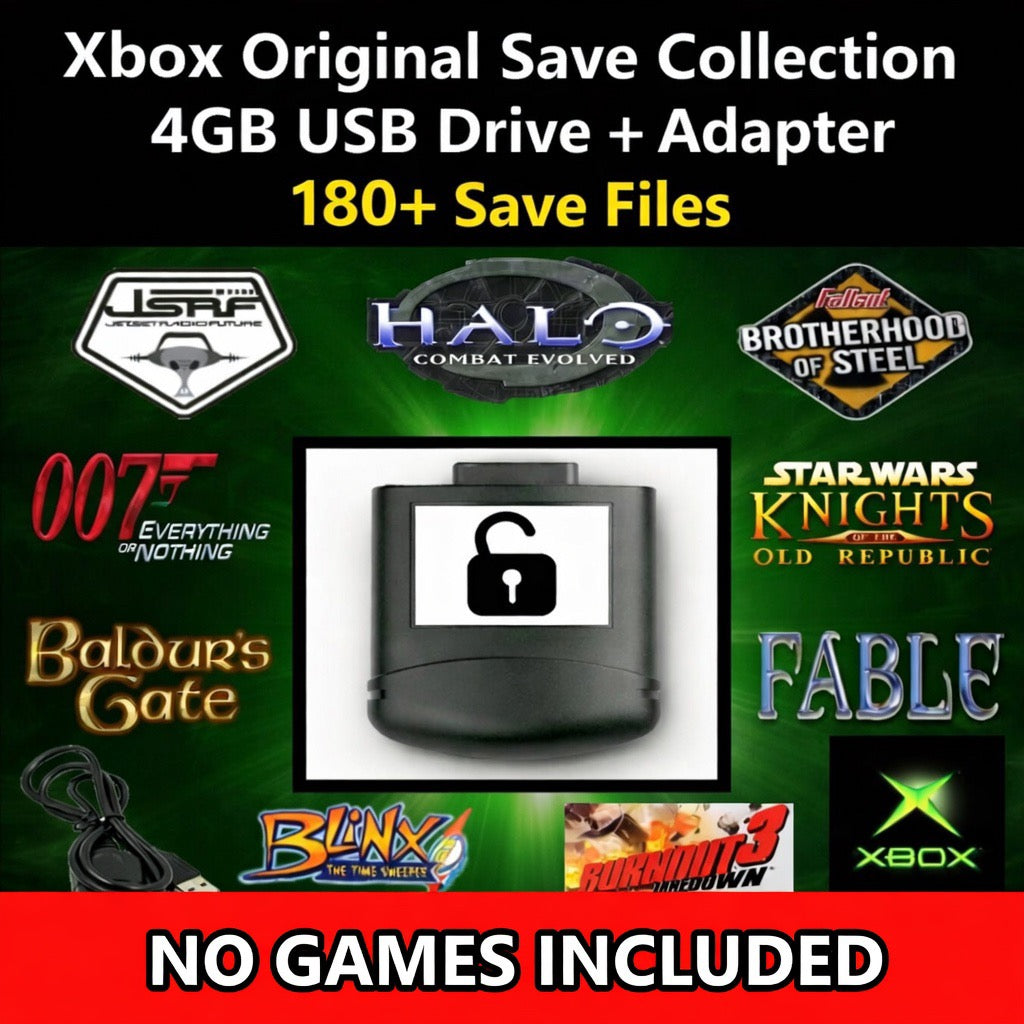 XBOX Unlocked Save Collection - 180+ Saves - Preloaded Memory Card - 100% Complete