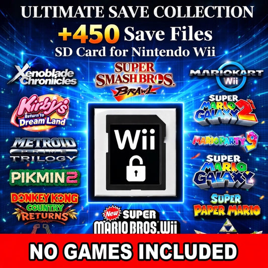 Wii Unlocked Save Collection - 450+ Saves - 1GB Memory Card - 100% Complete