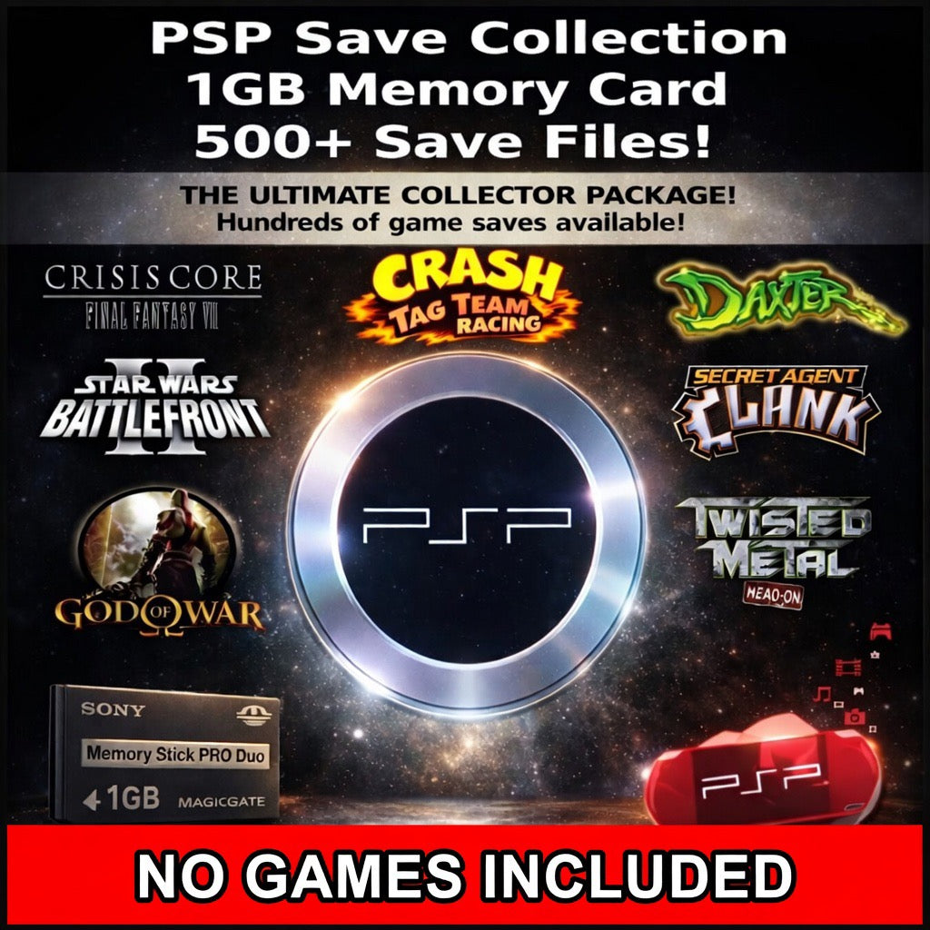 PSP Unlocked Save Collection - 500+ Saves - 1GB Memory Stick - 100% Complete