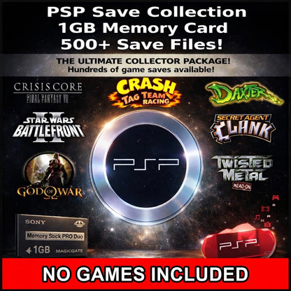 PSP Unlocked Save Collection - 500+ Saves - 1GB Memory Stick - 100% Complete