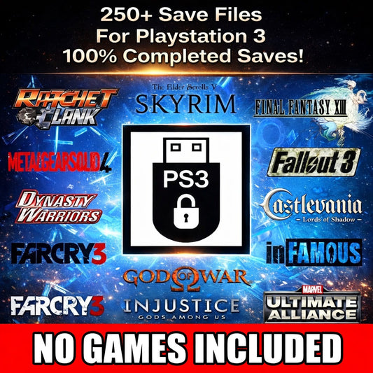 PS3 Unlocked Save Collection - 250+ Saves - 8GB Memory Card - 100% Complete