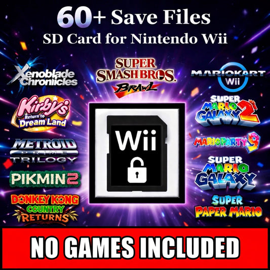 Wii Unlocked Save Collection - 60+ Saves - 1GB Memory Card - 100% Complete