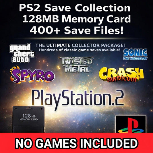 PS2 Unlocked Save Collection - 400+ Saves - 128MB Memory Card - 100% Complete