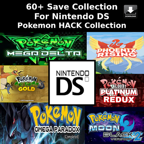 Pokemon DS HACKED Save Collection - 60+ Saves - Complete Shiny Pokedex - NDS