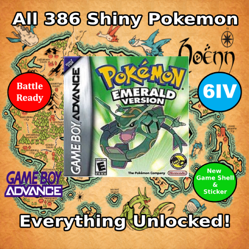 Unlocked Pokemon Emerald | Complete Shiny Pokedex + Max Items | GBA