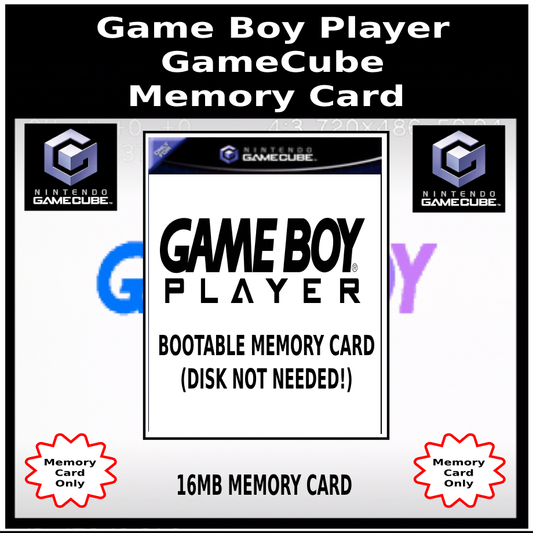 GameCube GBI (GAMEBOY PLAYER) - 16MB Memory Card - Disc Replacement - Plug & Play!