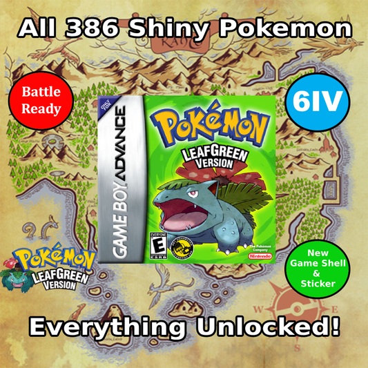 Unlocked Pokemon Leaf Green | Complete Shiny Pokedex + Max Items | GBA