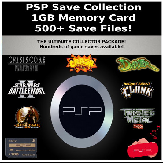 PSP Unlocked Save Collection - 500+ Saves - 1GB Memory Stick - 100% Complete