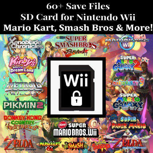 Wii Unlocked Save Collection - 60+ Saves - 1GB Memory Card - 100% Complete
