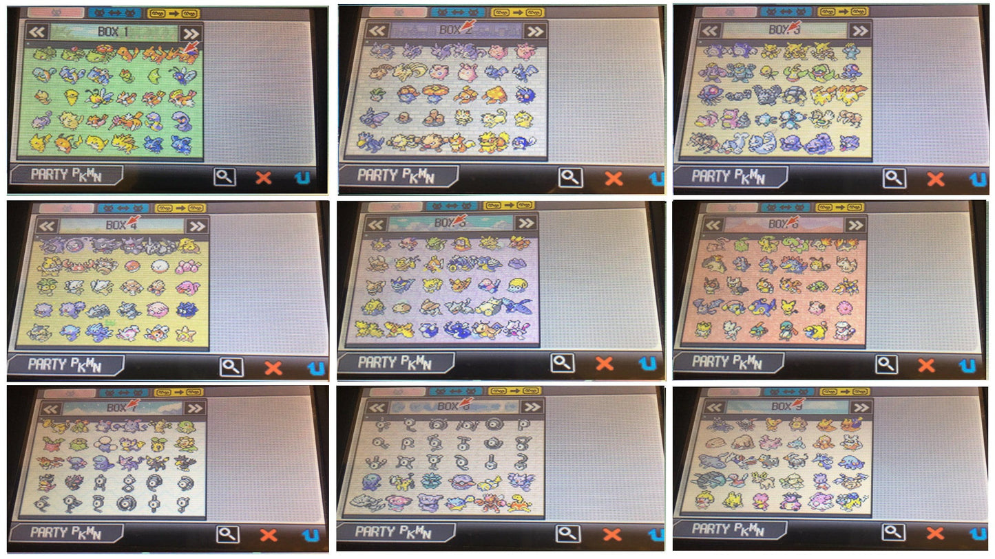 Pokemon DS Unlocked Save Collection - 9+ Saves - Complete Shiny Pokedex - NDS