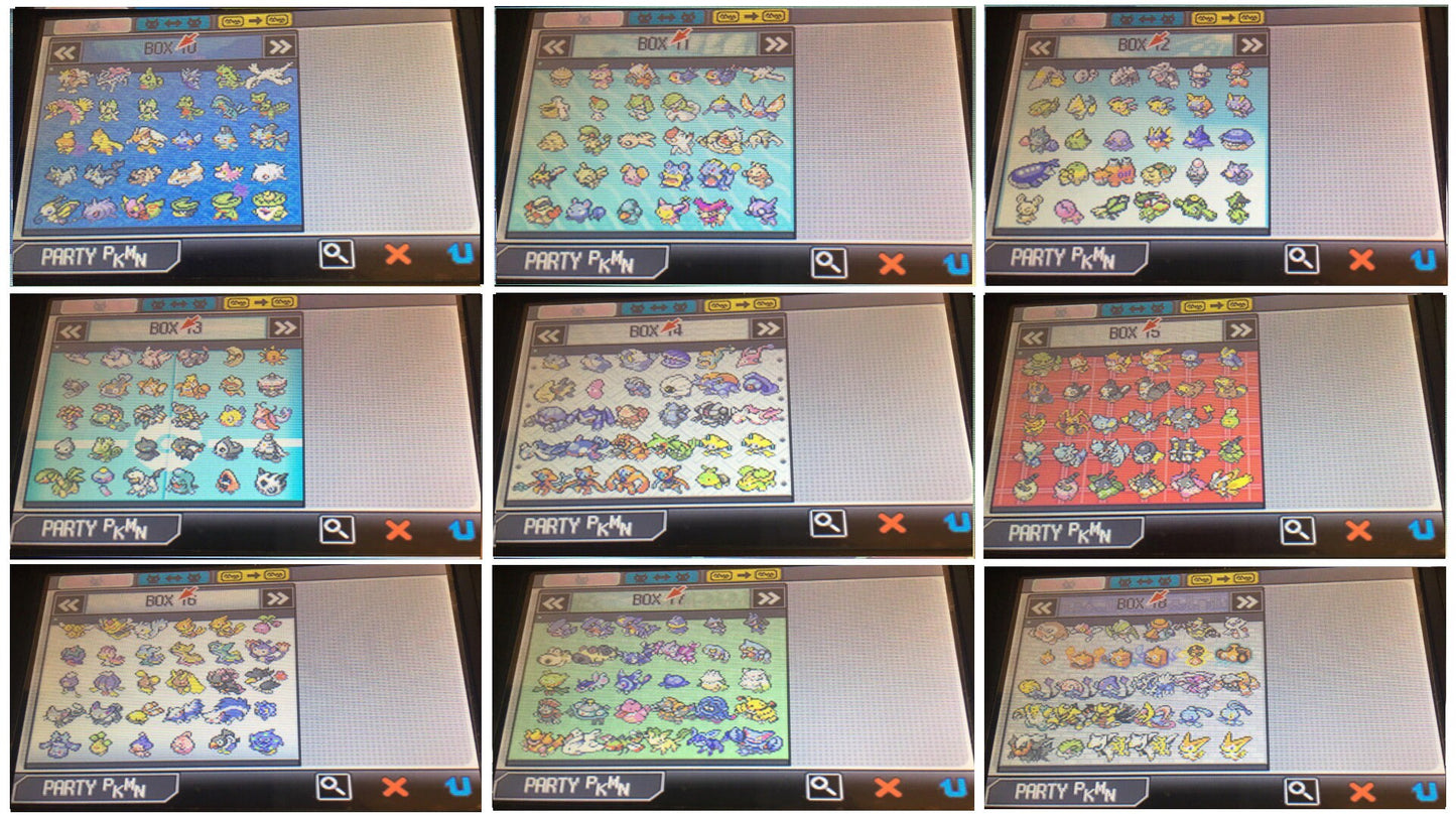 Pokemon DS Unlocked Save Collection - 9+ Saves - Complete Shiny Pokedex - NDS