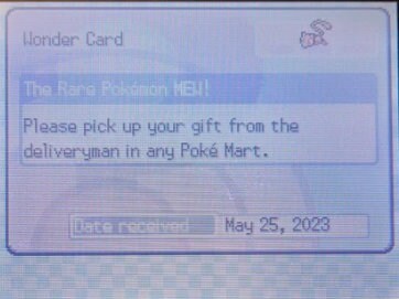 Pokemon Event Distribution Gen 4 Cartridge