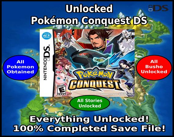 Unlocked Pokemon Conquest | All Pokemon, Busho, & Story Modes Unlocked! | DS