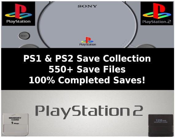 PS1 + PS2 Unlocked Save Collection - 550+ Saves - 256MB Memory Card - 100% Complete