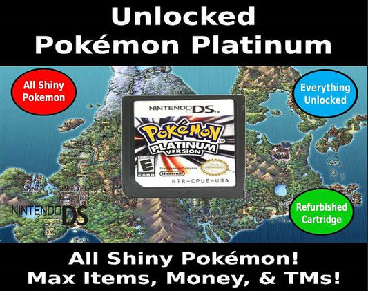 Unlocked Pokemon Platinum | Complete Shiny Pokedex + Max Items | DS