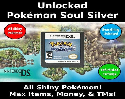 Unlocked Pokemon Soul Silver | Complete Shiny Pokedex + Max Items | DS