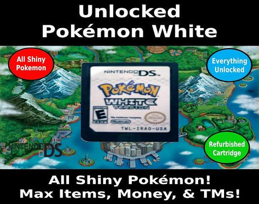 Unlocked Pokemon White | Complete Shiny Pokedex + Max Items | DS