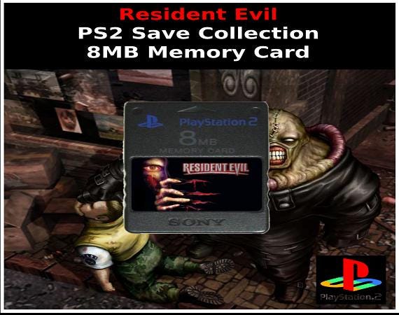 Resident Evil - PS2 Save Collection - Unlocked 128MB Memory Card - 100% Complete