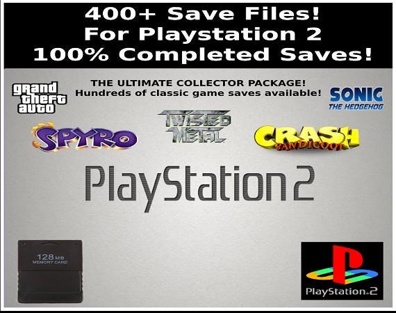 PS2 Unlocked Save Collection - 400+ Saves - 128MB Memory Card - 100% Complete