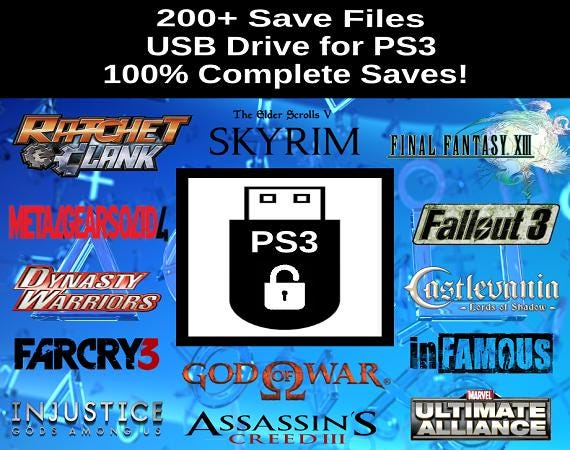 PS3 Unlocked Save Collection - 250+ Saves - 8GB Memory Card - 100% Complete