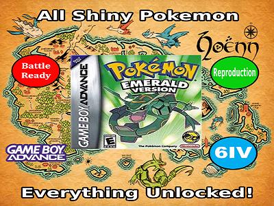 Unlocked Pokemon Emerald | Complete Shiny Pokedex + Max Items | GBA