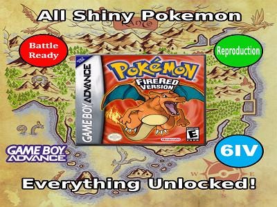 Unlocked Pokemon Fire Red | Complete Shiny Pokedex + Max Items | GBA