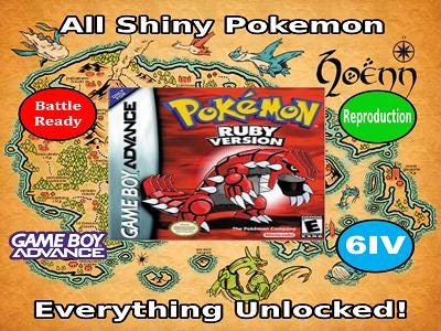 Unlocked Pokemon Ruby | Complete Shiny Pokedex + Max Items | GBA