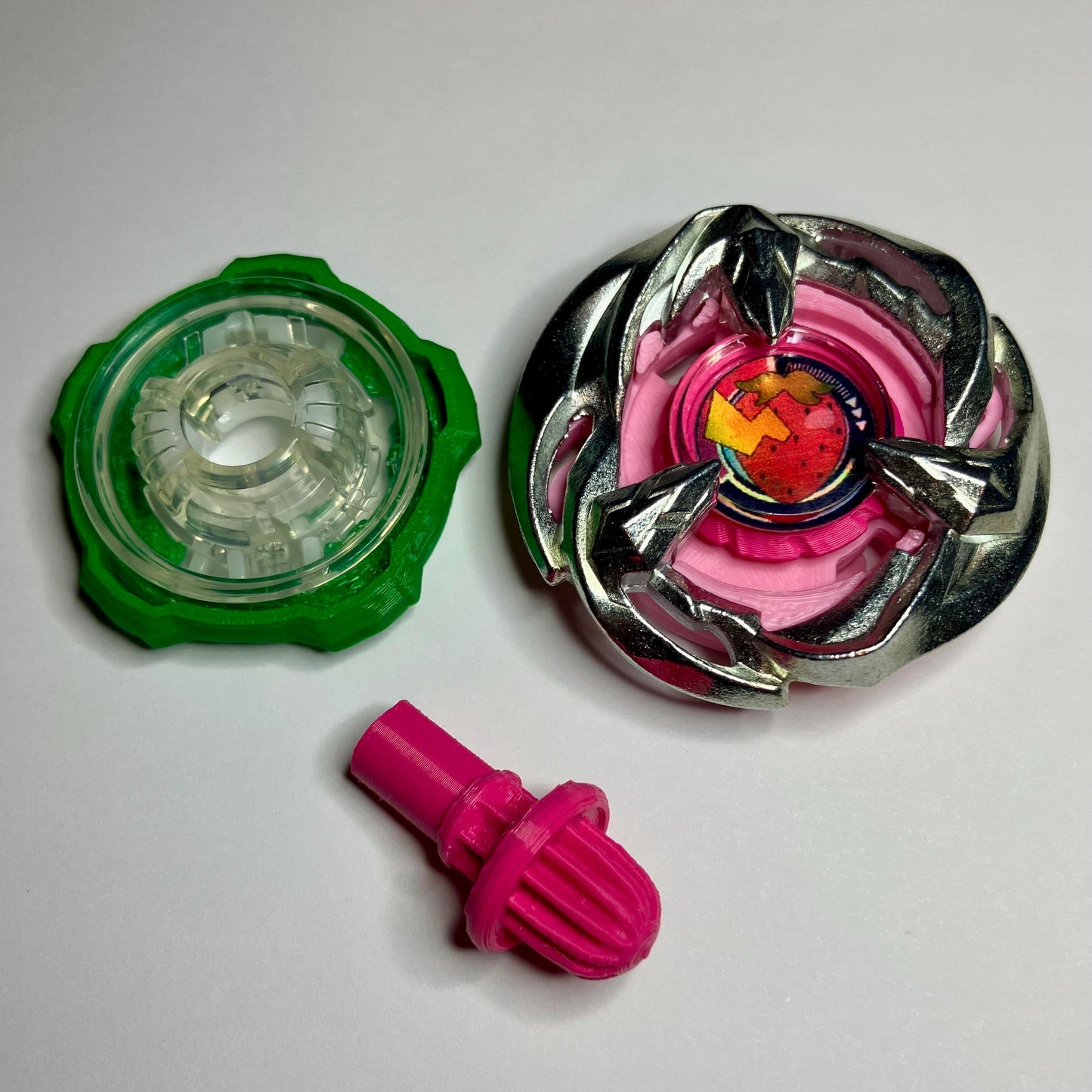 Beyblade X | Very Berry Cherry (5-80GB) | Dual-Spin | 3D Print | PLA+ | Stainless Steel Metal