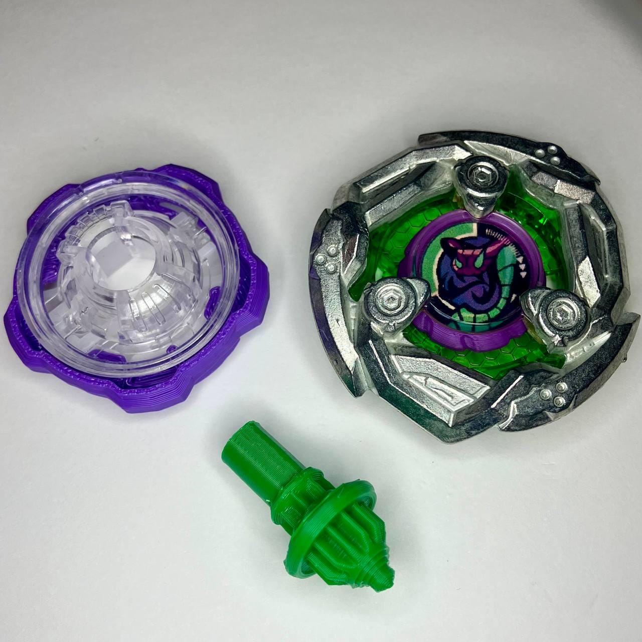 Beyblade X | Tail Viper (5-80S) | Dual-Spin | 3D Print | PLA+ | Stainless Steel Metal