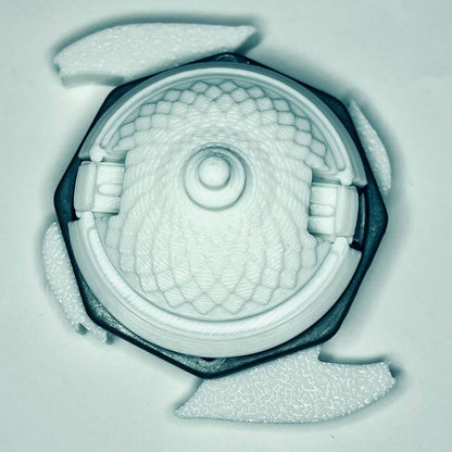 Beyblade Dragón Blanco de Ojos Azules | Impresión 3D | PLA+ | Bakuten