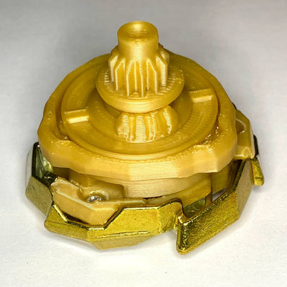 Beyblade X | Golden Dran Sword (3-60F) | Dual-Spin | 3D Print | PLA+ | Stainless Steel Metal